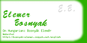 elemer bosnyak business card