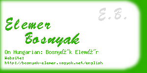 elemer bosnyak business card